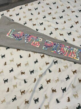 Victoria's Secret Love Pink Leggings with Tie-Dye Design